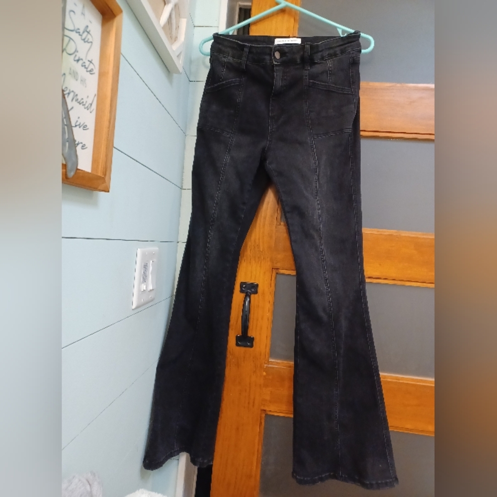 Flying Monkey Flared Black stretch denim jeans